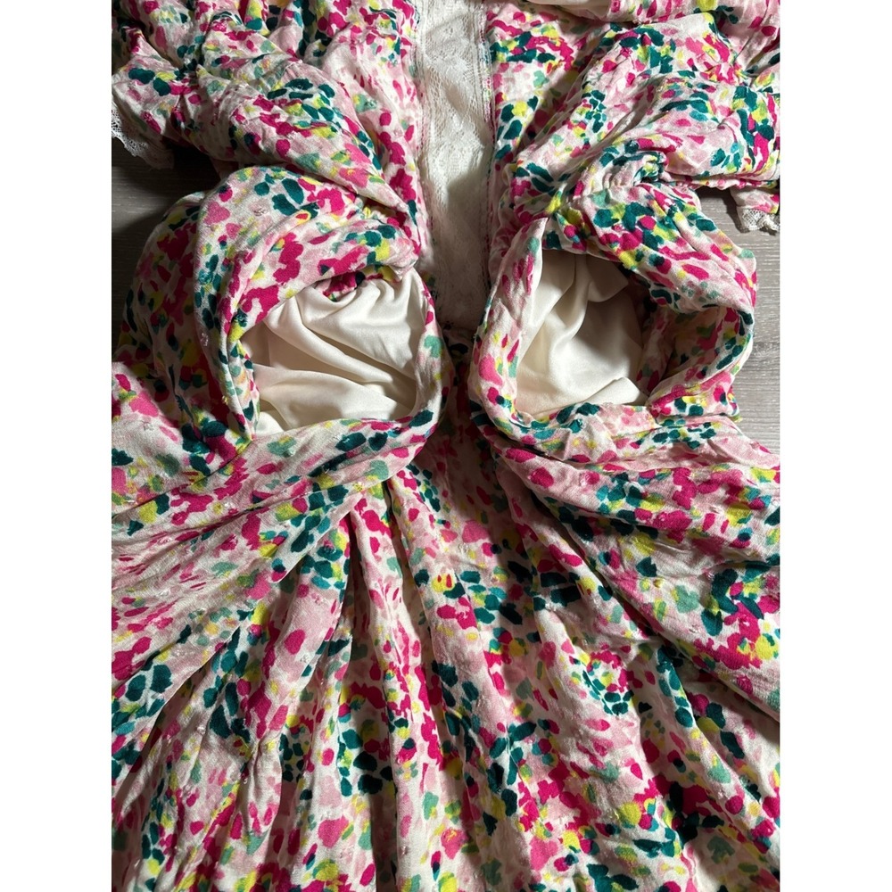 Torrid Women Size 2/2X Fit and Flare Dress Confetti Print Lace Trim Pockets - Picture 5 of 7